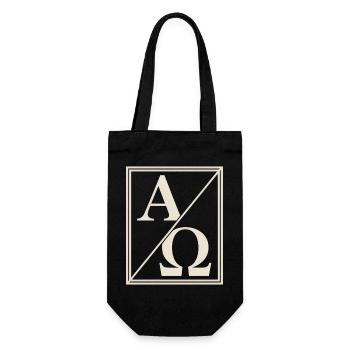 Christlich Alpha Omega Zeichen Des Glaubens - Geschenkbeutel für Flaschen - Schwarz - Vorne