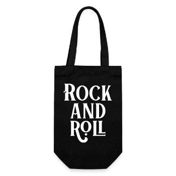 Vintage Rock and Roll Typography Design - Gift Bag for Bottles - black - Front