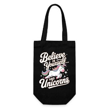 Inspirational Unicorn and Confidence Design - Gift Bag for Bottles - black - Front
