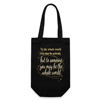 Motivierendes Zitat über Liebe und Wert - Geschenkbeutel für Flaschen - Schwarz - Vorne