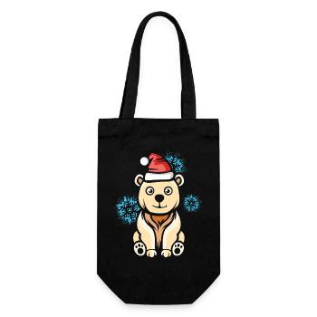 Christmas Polar Bear with Snowflakes - Gift Bag for Bottles - black - Front