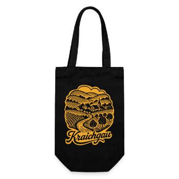 Kraichgau Retro Design mit Schriftzug - Geschenkbeutel für Flaschen - Schwarz - Vorne