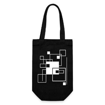 Geometric Gridline Mosaic composition - Gift Bag for Bottles - black - Front