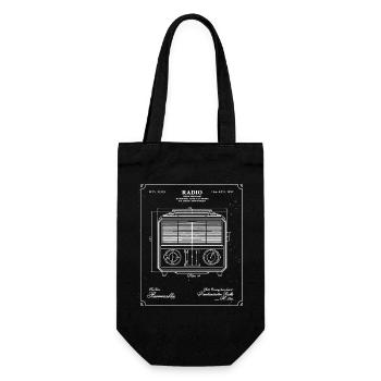 Vintage Radio Blueprint - Gift Bag for Bottles - black - Front