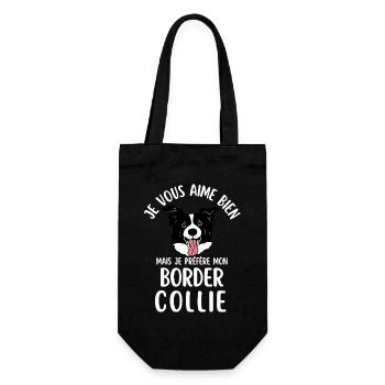 Border Collie Love Humor - Gift Bag for Bottles - black - Front