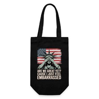 Are We Great Yet? Protest Graphic - Gift Bag for Bottles - black - Front