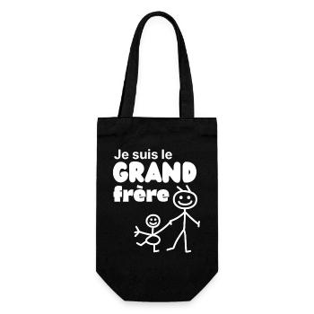 Ich bin der Big Brother Future Brother Lustiges Geschenk - Geschenkbeutel für Flaschen - Schwarz - Vorne