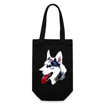 Tête de rauque avec langue rouge - Sac à bouteille - noir - Devant