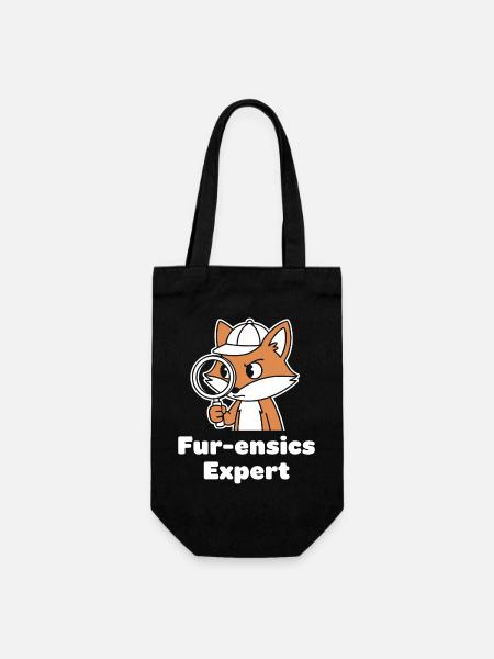 Fur-ensics Detektiv Fuchs - Geschenkbeutel für Flaschen - Schwarz