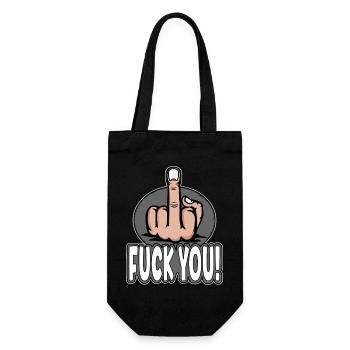 Middle Finger Stinky Finger Fuck You Design - Gift Bag for Bottles - black - Front