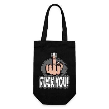 Middle Finger Stinky Finger Fuck You Design - Gift Bag for Bottles - black - Front