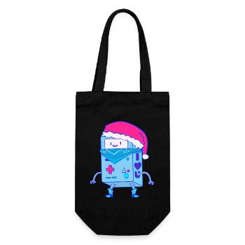 Kawaii Christmas Robot Santa Bot - Gift Bag for Bottles - black - Front