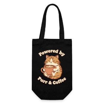 Café ronronnant amour - Sac à bouteille - noir - Devant