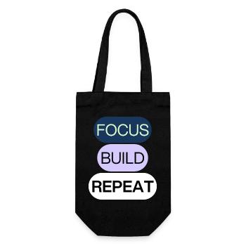 Concentrez-vous, construisez, répétez – Mentalité de créateur - Sac à bouteille - noir - Devant