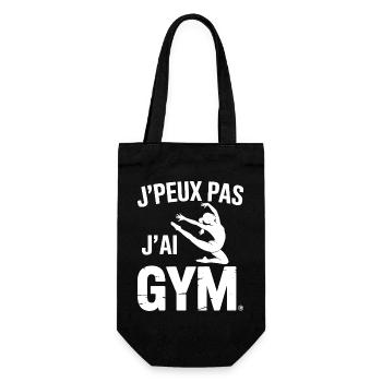 Gymnastik Geschenk Ich kann nicht Ich habe Gym - Geschenkbeutel für Flaschen - Schwarz - Vorne