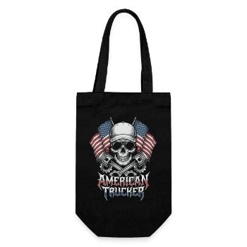 Amerikanischer Lkw-Fahrer, patriotischer Lkw-Fahrer - Geschenkbeutel für Flaschen - Schwarz - Vorne