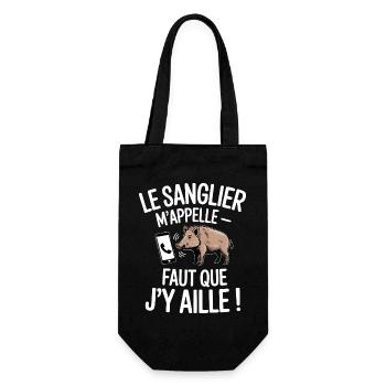 Le sanglier m’appelle faut que j’y aille - Sac à bouteille - noir - Devant
