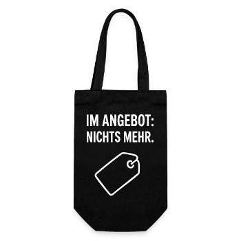 Scherz design: im Angebot nichts mehr - Geschenkbeutel für Flaschen - Schwarz - Vorne