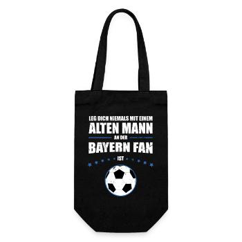 Alter Mann - Bayern Fan | Retro Fußball Edition - Geschenkbeutel für Flaschen - Schwarz - Vorne