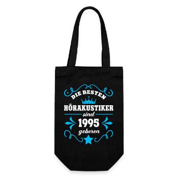 Hörakustiker Geburtstag Geboren 1995 Kollegen Geb - Geschenkbeutel für Flaschen - Schwarz - Vorne