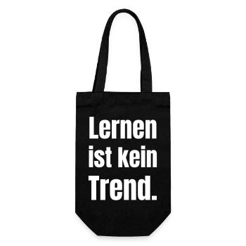 Lernen ist kein Trend Typo - Geschenkbeutel für Flaschen - Schwarz - Vorne
