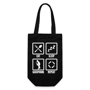 Saxophone Manger Sommeil Répéter - Sac à bouteille - noir - Devant