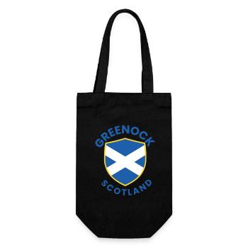Greenock Shield Schottland-Wappen - Geschenkbeutel für Flaschen - Schwarz - Vorne