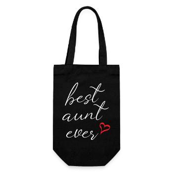 Die beste Tante aller Zeiten - Geschenkbeutel für Flaschen - Schwarz - Vorne