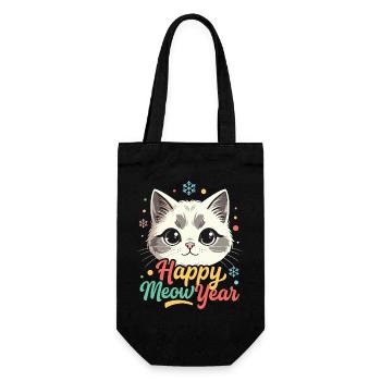 Chat mignon Nouvel An Arc en ciel - Sac à bouteille - noir - Devant