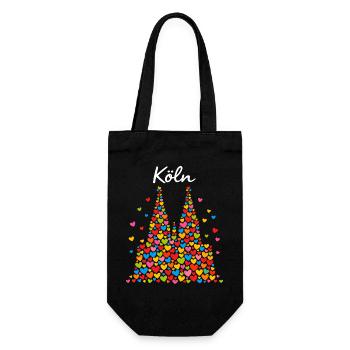 Cologne Carnival Alaaf Confetti Gift - Gift Bag for Bottles - black - Front