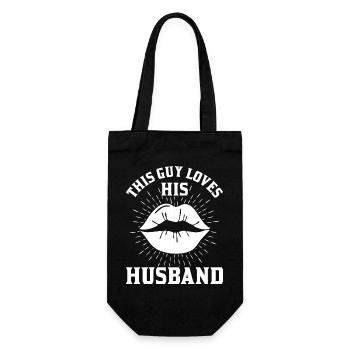 This guy loves his husband - Gift Bag for Bottles - black - Front