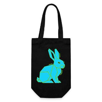 Geometric Bunny Low Poly Modern - Gift Bag for Bottles - black - Front