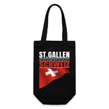 St. Gallen - Geschenkbeutel für Flaschen - Schwarz - Vorne