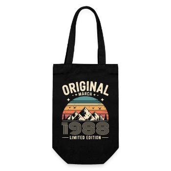 Vintage Né(e) en mars 1988 Original depuis 38 ans - Sac à bouteille - noir - Devant