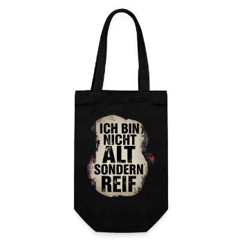Ich bin nicht alt sondern reif - Geschenkbeutel für Flaschen - Schwarz - Vorne