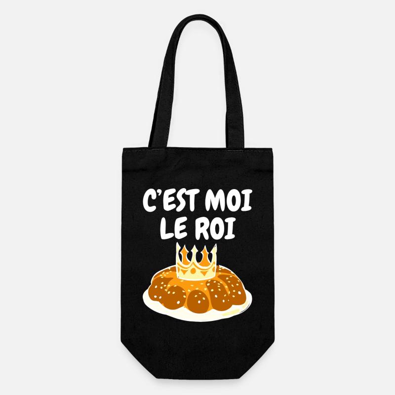Humour Galette des Rois C'est Moi Le Roi - Sac à bouteille - noir