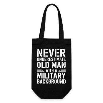 Never Underestimate Old Man Military - Gift Bag for Bottles - black - Front