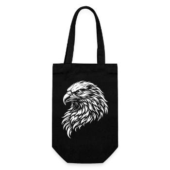 Tête d’aigle tribale – Motif mystique d’animal sauvage - Sac à bouteille - noir - Devant