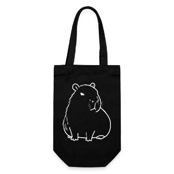 Capybara capybara blanc - Sac à bouteille - noir - Devant