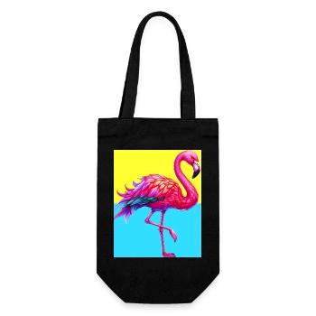 Flamingo - Geschenkbeutel für Flaschen - Schwarz - Vorne