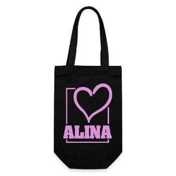 Geschenk für Alina - Geschenkbeutel für Flaschen - Schwarz - Vorne
