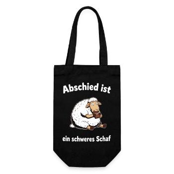 Lustiges Schaf, Abschied ist schweres Schaf - Geschenkbeutel für Flaschen - Schwarz - Vorne