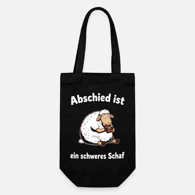 Lustiges Schaf, Abschied ist schweres Schaf - Geschenkbeutel für Flaschen - Schwarz