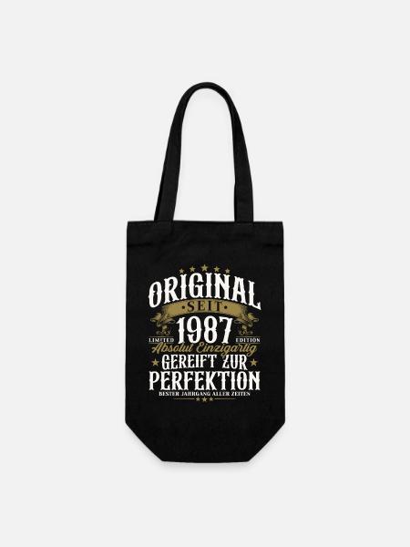 Original 1987 Jahrgang Geburtstag Retro Geschenk - Geschenkbeutel für Flaschen - Schwarz