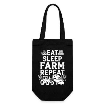 Eat Sleep Farm Repeat Country - Geschenkbeutel für Flaschen - Schwarz - Vorne