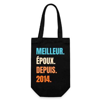 Best Husband Since 2014 Gift Husband - Gift Bag for Bottles - black - Front
