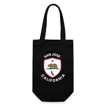 San Jose Shield Bear Emblem - Gift Bag for Bottles - black - Front
