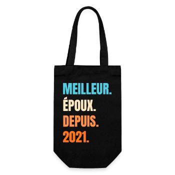 Best Husband Since 2021 Gift Husband - Gift Bag for Bottles - black - Front