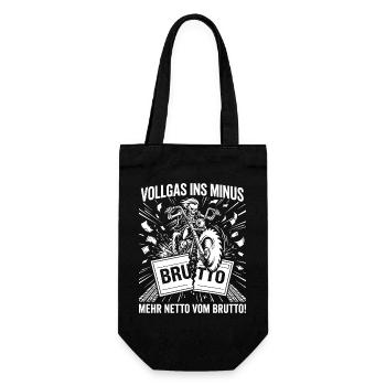 Full throttle into the red, motorcycle skeleton - Gift Bag for Bottles - black - Front