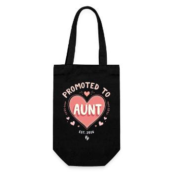 Aunt 2026 Aunt 2026 Promoted to Aunt 2026 - Gift Bag for Bottles - black - Front